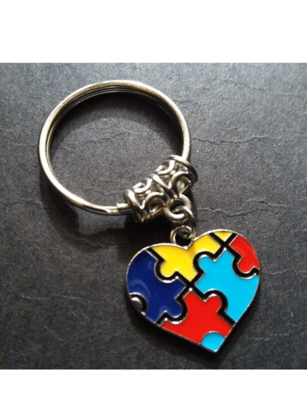 Autism Keychain Bag Charm Heart Puzzle Awareness Purse Autistic Special Love NEW